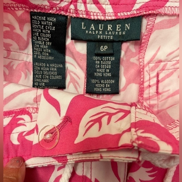 Lauren Ralph Lauren Pink Floral Capri Pants Sz 6P - Picture 3 of 5